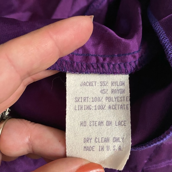 Cachet by Bari Protas Women Vintage Purple Lace Blazer Jacket Women’s Size 9/10 - Picture 10 of 15